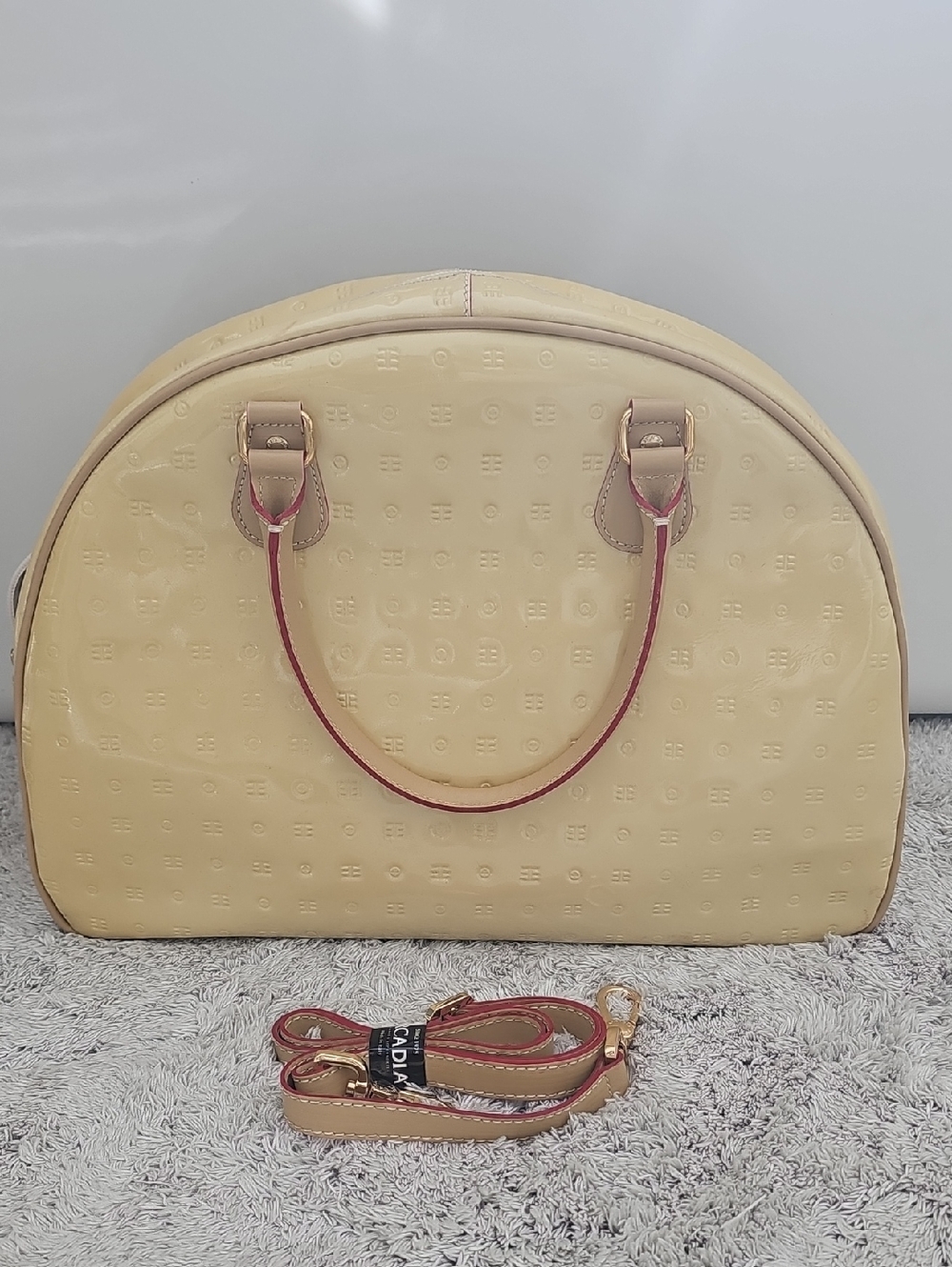 Arcadia Patent Leather Top Handle Bag